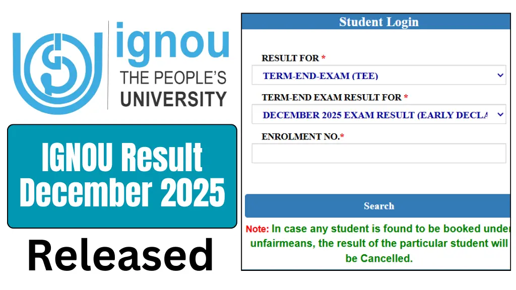 IGNOU Result December 2025