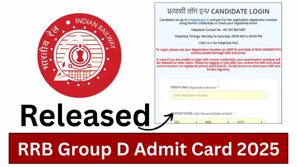 RRB Group D Admit Card 2025
